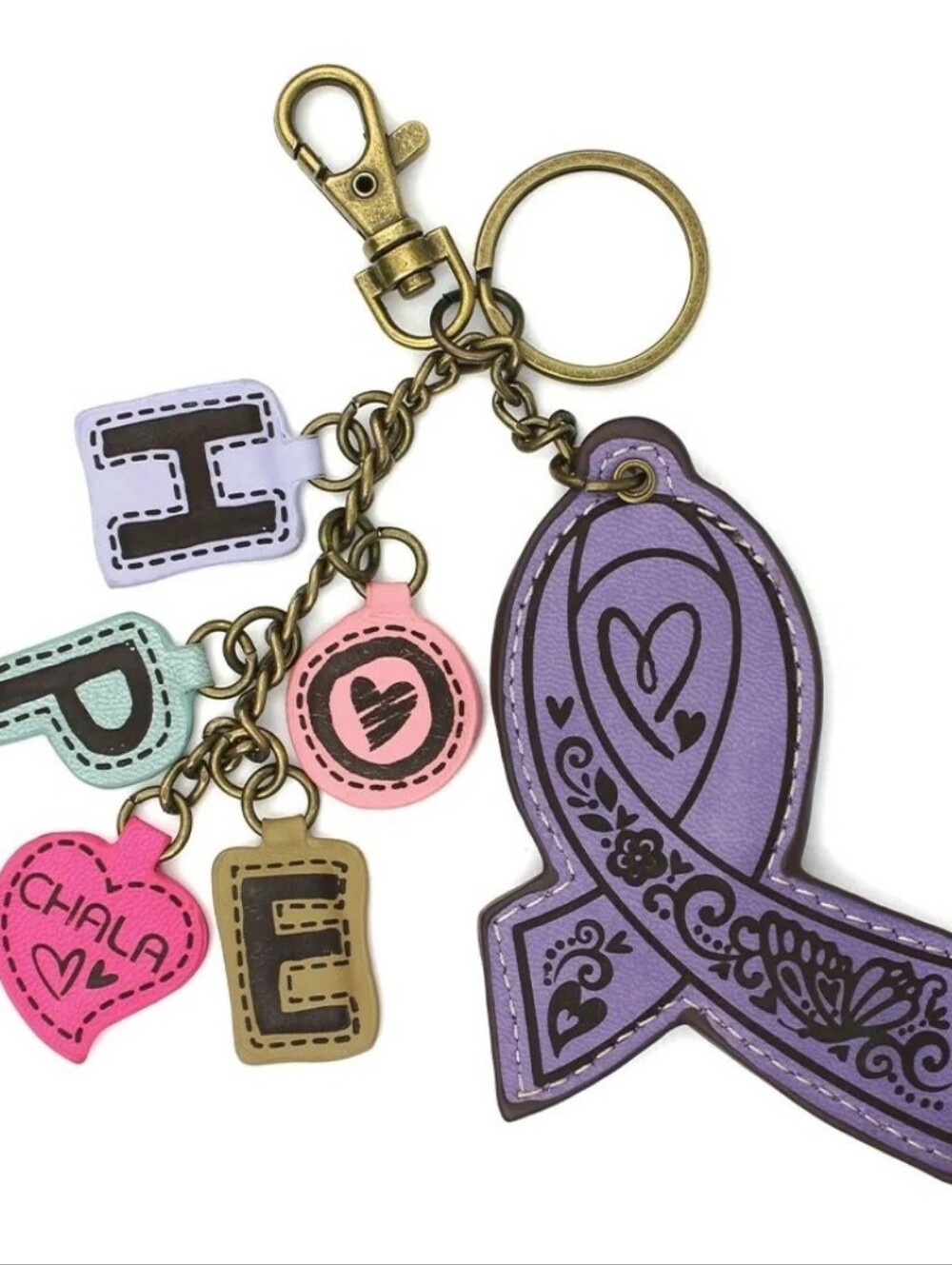 CHALA ποΈBREAST CANCER π AWARENESS BAG CHARM - Picture 2 of 2